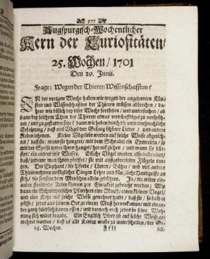 25. Wochen / 1701.