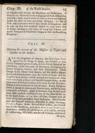 Chap. III. - Shewing the manner of the Missions of Fryers and Jesuites to the India's.