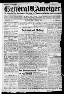 General-Anzeiger für Oberhausen, Sterkrade, Osterfeld und das nordwestliche Industriegebiet. 1921-1930