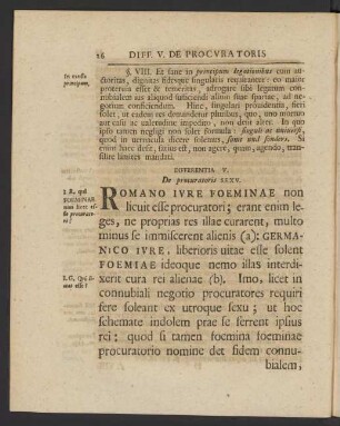 Differentia V. De procuratoris Sexu