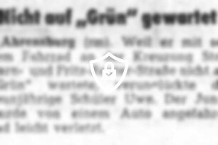 Nicht auf "Grün" gewartet