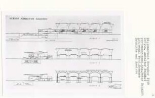 Anhalter Bahnhof, Berlin-Kreuzberg (Diplomarbeit bei Bernhard Hermkes): Schnitte 1:200