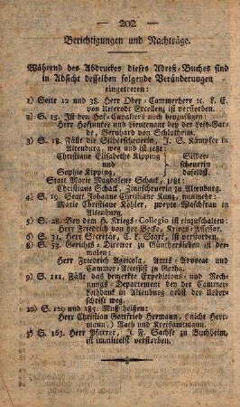 Berichtigungen und Nachträge