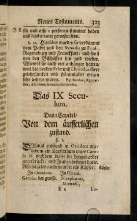 323-329, Das I. Capitel