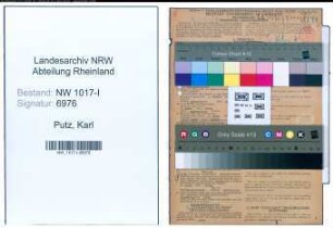 Entnazifizierung Karl Putz , geb. 21.01.1905 (Technischer Angestellter)