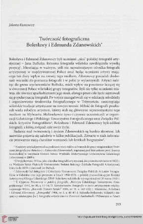 9: Twórczość fotograficzna Bolesławy i Edmunda Zdanowskich