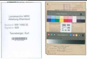 Entnazifizierung Kurt Tanneberger , geb. 04.01.1889 (Finanzbeamter)