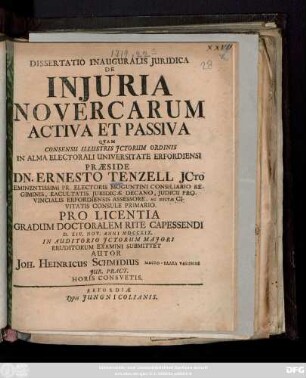 Dissertatio Inauguralis Juridica De Injuria Novercarum Activa Et Passiva