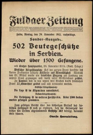Ausgabe vom Montag, den 29. November 1915.