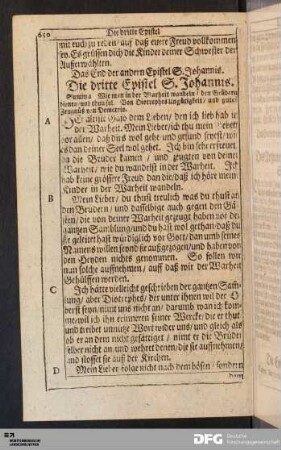 Die dritte Epistel S. Johannis.