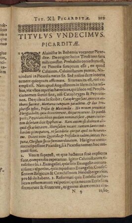 Titulus Undecimus. Picarditæ.