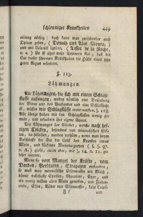 449-476, §. 113. Lähmungen. - §. 116. Rheumatismus, oder hitziger Fluß
