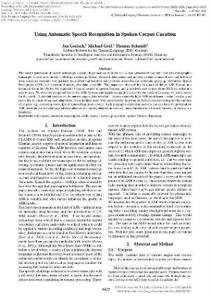 Using Automatic Speech Recognition in Spoken Corpus Curation