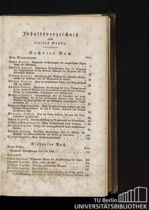 Inhaltsverzeichniß zum vierten Bande