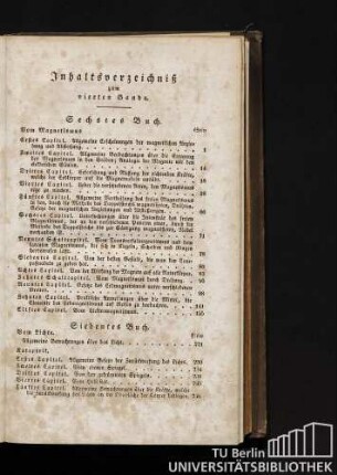 Inhaltsverzeichniß zum vierten Bande