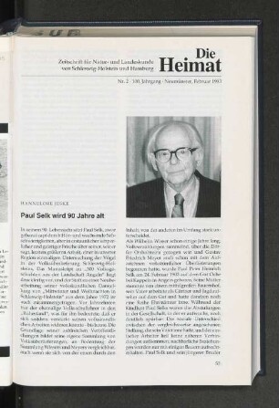 Paul Selk wird 90 Jahre alt