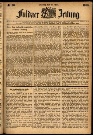 Ausgabe vom Dienstag, den 10. April 1883.