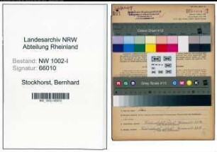 Entnazifizierung Bernhard Stockhorst, geb. 19.11.1895 (Werkmeister)