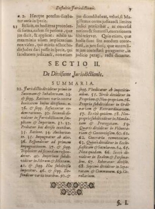 Sectio II. De Divisione Jurisdictionis.