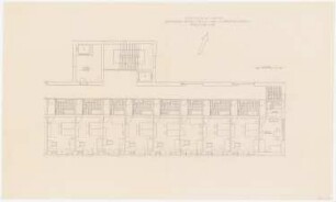 Wochenend-Hotel und Strandbad: Wochenend-Hotel: Grundriss mit Möblierung eines Teils vom 2. Obergeschoss 1:50