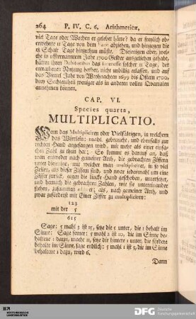 Cap. VI. Species quarta, Multiplicatio.