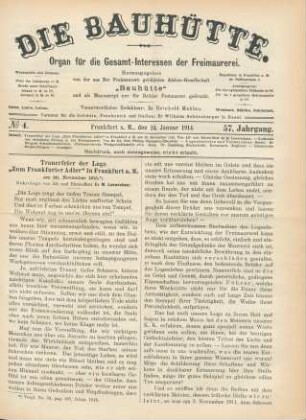 No. 4. Frankfurt a. M., den 24. Januar 1914. 57. Jahrgang.