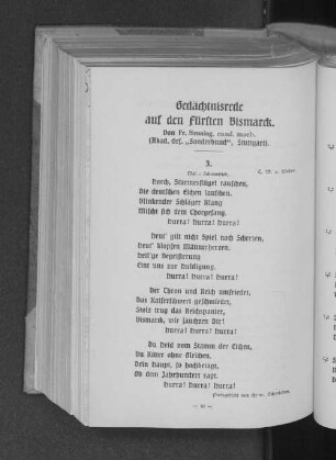 Gedächtnisrede auf den Fürsten Bismarck.