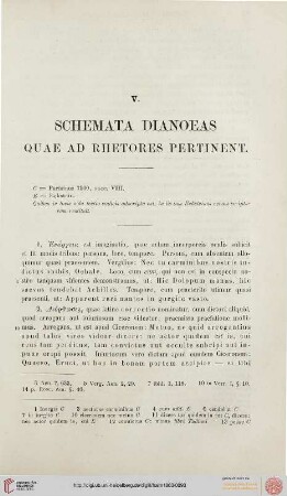 V. Schemata Dianoeas quae ad rhetores pertinent