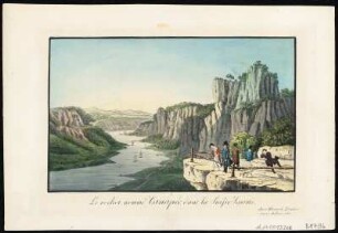 Aus- und Ansicht vom Kanapée bei der Bastei in der Sächsischen Schweiz, Stich, um 1835