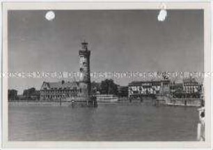 Lindau im Bodensee, Hafeneinfahrt und Leuchtturm