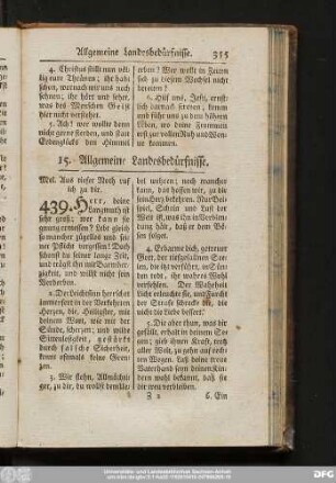 15. Allgemeine Landesbedürfnisse.