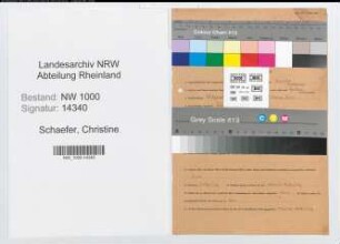 Entnazifizierung Christine Schaefer, geb. 25.08.1895 (Studienraetin)