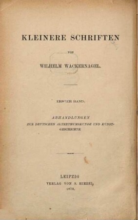 Abhandlungen zur deutschen Alterthumskunde und Kunstgeschichte : mit einer lithographierten Tafel