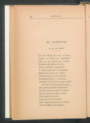 El huérfano : A mi hijo Silvio