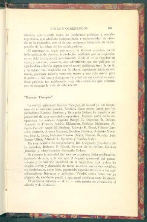 "Nuevos Tiempos"