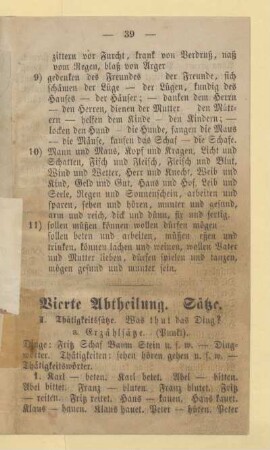 Vierte Abtheilung. Sätze