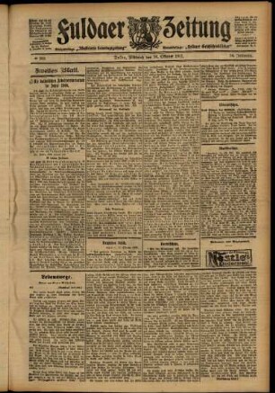 Zweite Ausgabe vom Mittwoch, den 16. Oktober 1907.