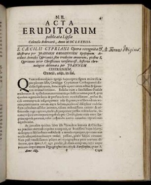 N. II. [...] Calendis Februarii, Anno M DC LXXXIII.