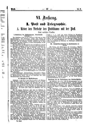 I. Post und Telegraphie