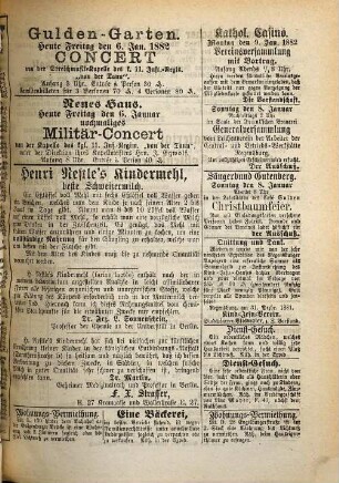 Regensburger Anzeiger : General-Anzeiger und Handelszeitung. 1882, 1 - 6 = Nr. 1 (1. Januar) - Nr. 177 (30. Juni)