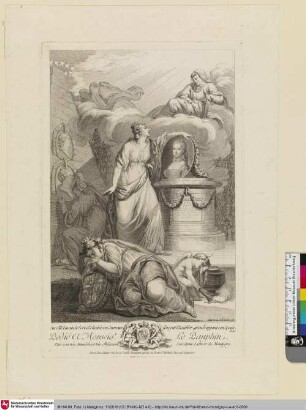 Madame la Dauphine, dans und médaillon soutenu par la France affligée