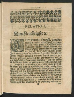 Relatio I. - Relatio L.