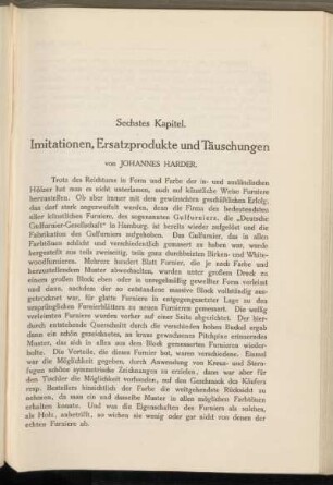 Sechstes Kapitel. Imitationen, Ersatzprodukte und Täuschungen