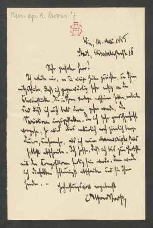 Brief an Unbekannt : 14.05.1885