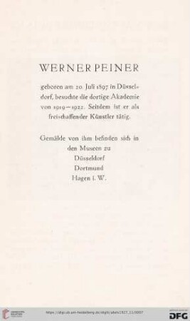 Der Maler Werner Peiner