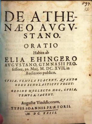 De Athenaeo Augustano oratio