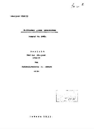 1932/33: Bericht ... - 1932/33