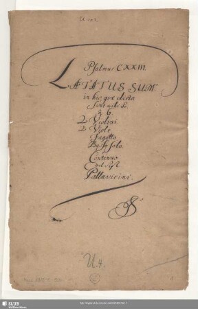 Laetatus sum - Mus.1813-E-500 : B, strings, fag, bc