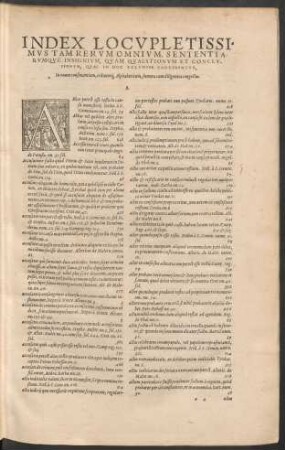 Index Locupletissimus Tam Rerum Omnium, Sententiarumque Insignium ...