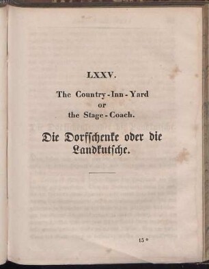 LXXV. The Country-Inn-Yard or the Stage-Coach. Die Dorfschenke oder die Landkutsche.